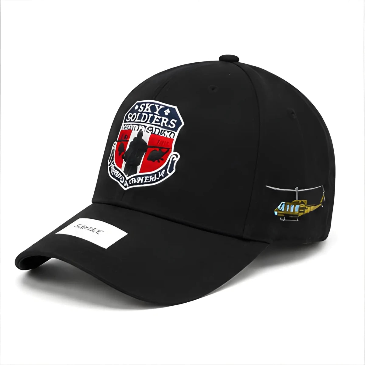 Black Sky Soldiers Aviation Hat - SearchPify - Black cap with 'Sky Soldiers' logo and helicopter emblem on a white background