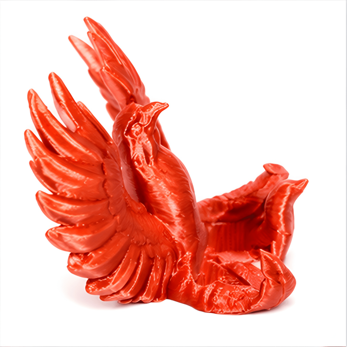 3D-Printed Business Card Holder - SearchPify - Red bird figurine on a white background