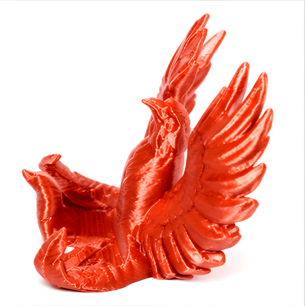 3D-Printed Business Card Holder - SearchPify - Red bird figurine on a white background