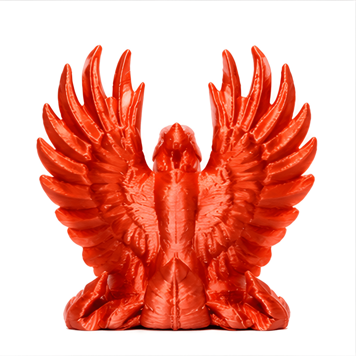 3D-Printed Business Card Holder - SearchPify - Red eagle statue on a white background