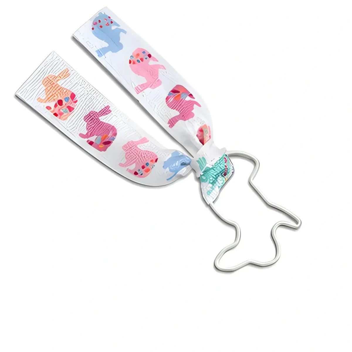Animals Paperclip Bookmark - White Bunny - SearchPify - Colorful hair tie with cartoon character design on a white background