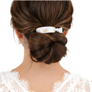 Bridal Hair Tie - White and Gold Bride - SearchPify - Bridal Hair Tie - White and Gold Bride