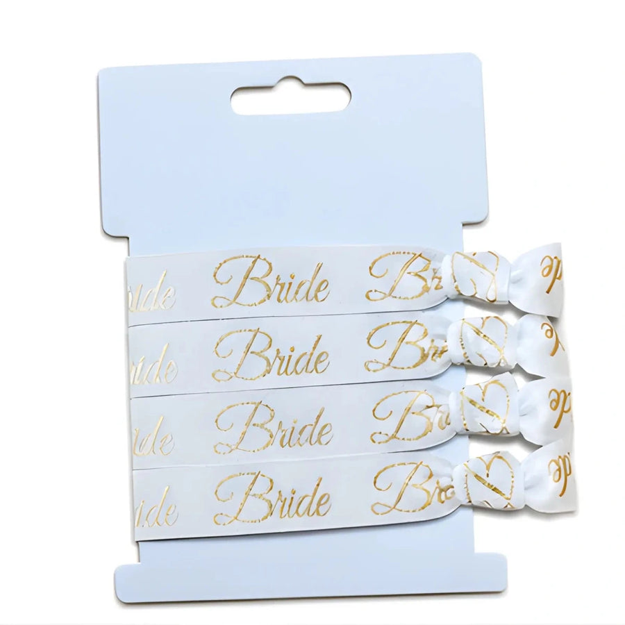 Bridal Hair Tie - White and Gold Bride - SearchPify - Bridal Hair Tie - White and Gold Bride