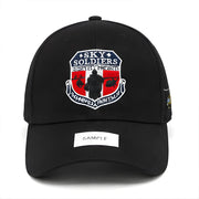Black cap with 'Sky Soldiers' logo on a white background