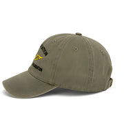 Green cap with a logo on a white background