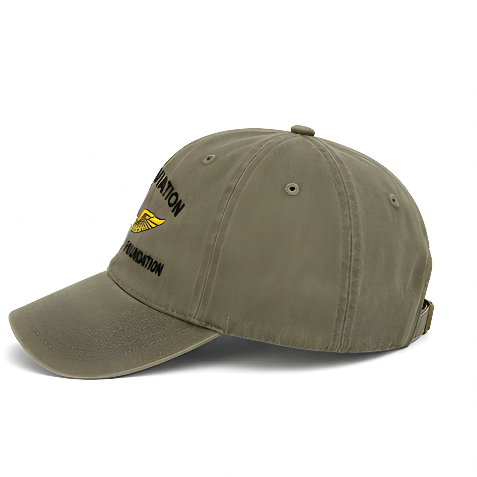 Green cap with a logo on a white background