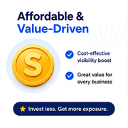 SearchPify Coins - SearchPify - Promotional graphic with a gold coin icon and text about affordable and value-driven solutions. SearchPify