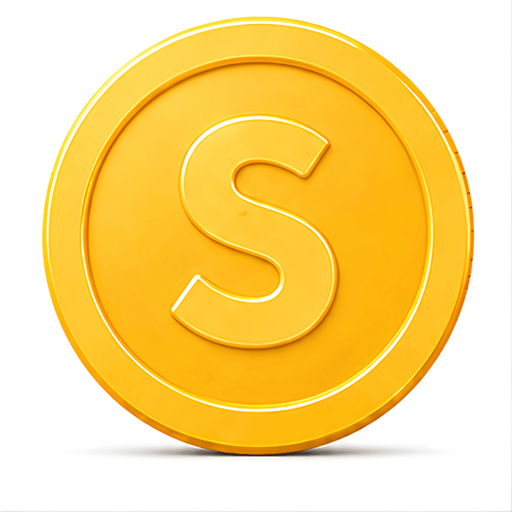 SearchPify Coins - SearchPify - Gold coin with a letter 'S' on a white background SearchPify