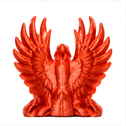 Red eagle statue on a white background